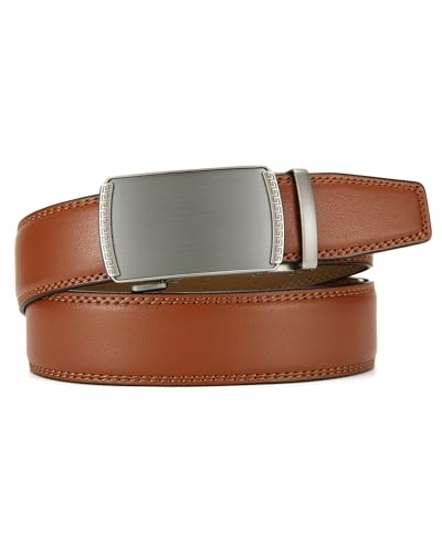 Image of CHAOREN Mens Belt Leather Ratchet Belt - Customizable Fit, Effortless Style (35mm)
