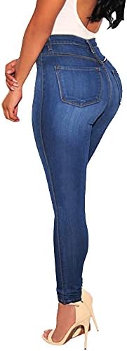 FISCLOSIN Women Colombian Design,Butt Lift,Sexy Skinny Jeans,Stretch Denim Pants,Blue,Medium
