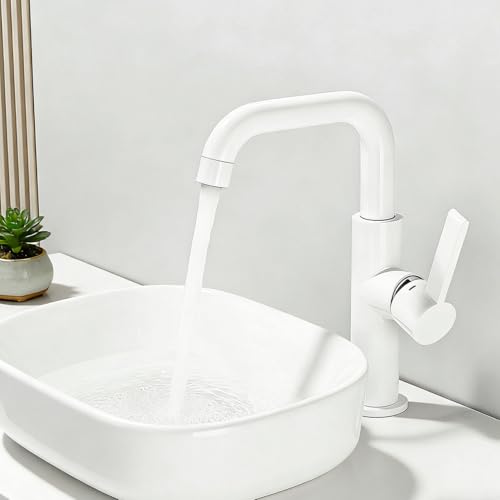 ONECE Robinet Vasque à Poser, Mitigeur Haut Pour Salle de Bains, Robinet de Lavabo Haut Rotatif à 360°, Matériau en Acier Inoxydable Résistant à L'usure,...
