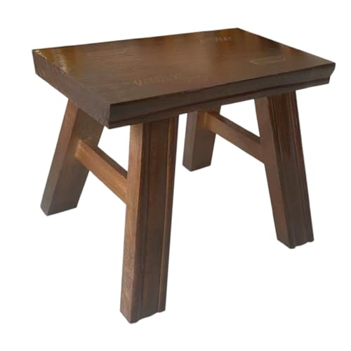 BESPORTBLE Sgabello in Legno Vintage Piccolo per Adulti Sgabello Multifunzione da Interno per Bagno Comodino e Cambio Scarpe Compatto e Leggero in Pino per Camera e Cucina