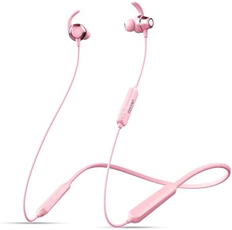Tecno B1 Bluetooth Headphones, Bluetooth Earbuds Wireless with 38Hrs Playtime, Wireless Bluetooth Headphones for Sports, Sweatproof & IPX5 Waterproof Wireless Headphones（Pink）
