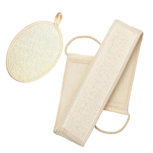 Heyumybit Loofah Sangle Lave Dos,Lave-Dos pour Douche,Luffa Exfoliant,Loofah Sangle De Bain,Utilisée pour les Soins du Corps Douche Homme et Femme