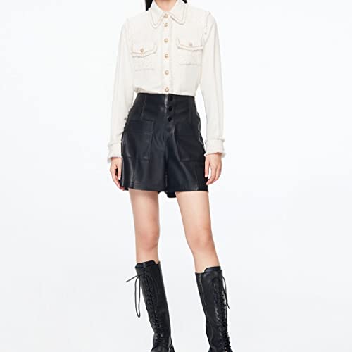 Short en cuir femme taille haute fin pour en finir avec les cuisses serrées
