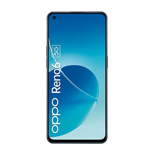 OPPO Reno6 - Smartphone 5G, cámara triple de 64 MP, pantalla AMOLED de 6.43 pulgadas, 90 Hz, batería de 4300 mAh con carga rápida SuperVOOC 2.0 de 65 W, memoria de 128 GB, memoria de 8 GB, Bluetooth