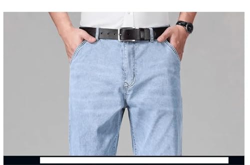 Men's Thin for Summer Classic Style Jeans Cotton Loose Straight Business Stretch Denim Trousers3