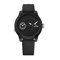 Tommy Hilfiger Denim Black Silicone Black Dial Men's Watch