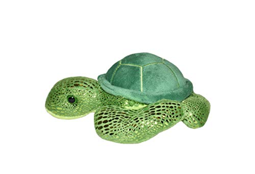 Wild Republic 16262 Hug'ems Plüschtier, Kuscheltier, Schildkröte 18cm, Grüne Meeresschildkröte