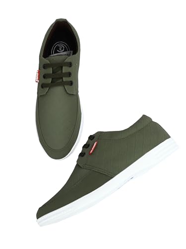 Image of Le Greem Men's Casual Lace-Up Shoes | Lightweight Synthetic Upper | Stylish & Comfortable Sneakers with Anti-Slip Sole - Black