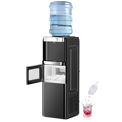 Euhomy Top Loading Water Cooler Dispenser with Ice Maker Machine, Hot & Cold Water Cooler for 5...