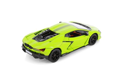 Lamborghini Revuelto Hardtop escala 1:24 verde con rayas negras miniatura 5