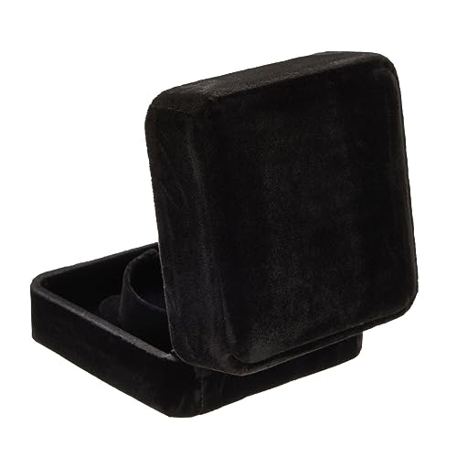 Small Velvet Jewelry Gift Box for Women, Bracelets, Rings, Earrings, Necklace (Black, 3.5 x 3.5 x 1.9 In)