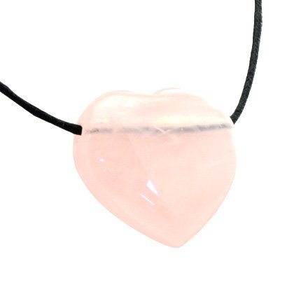 Cuori di quarzo rosa forato lateralmente, 30 mm, 3...