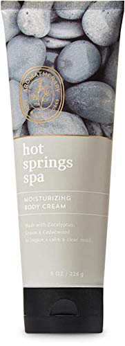 Bath and Body Works Aromatherapy Calm Hot Spring Spa Body Cream 8 Ounce Full Size Moisturizer Eucalyptus Lemon Cedarwood