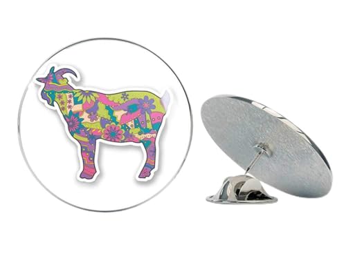 Flowery Goat Round Metal 0.75