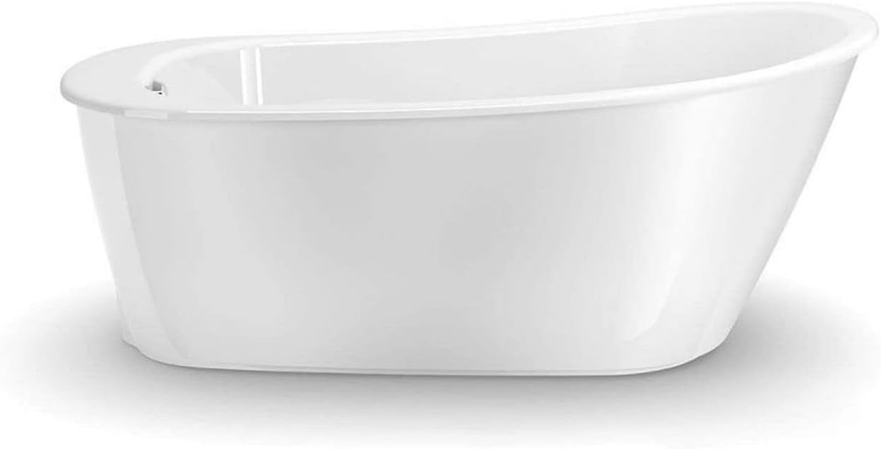 Sax - Bañera de drenaje reversible independiente de 5 pies, color blanco
