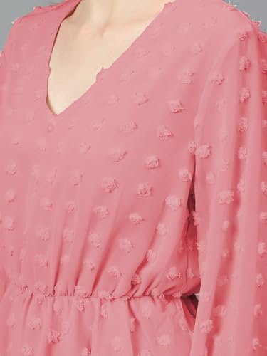 Image of KOTTY Women's Solid Long Sleeve Regular Fit Pink Clay Pot Top