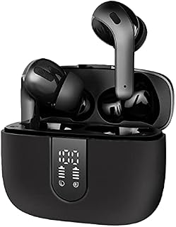 Holiper Bluetooth 5.3 Earphones for Music and Call, X08 Noise Cancelling Wireless Earbuds Bluetooth Headphones IPX5 Waterproof Touch Control Cordless Ear Buds Built-in Microphone, Black