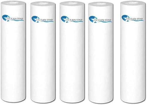 Ocean Star - Spun Filter Candle For Ro Water Purifiers Pack Of- (5), Ensuring Clean, Safe, And Pure Drinking Water, Filter Housing Of All Water Purifier, PP Spun Cartridge Pre Filter (White)