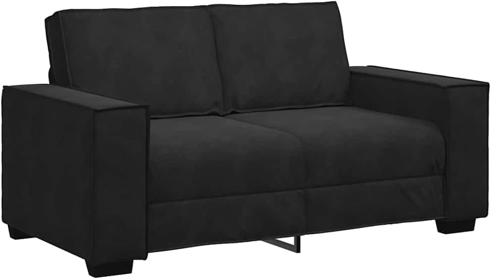 vidaXL 2-Seater Sofa Black 63x30.7x33.1 Velvet, Sofa, 2-Seater Couch, Velvet Sofa, Couch, Two Seater Sofa, Velvet 2-Seater Sofa, Velvet Two Seater Sofa