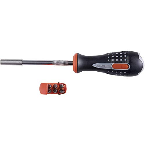 Bahco 808050 1/4 Ratcheting Bit Holder Screwdriver with 6 Bits