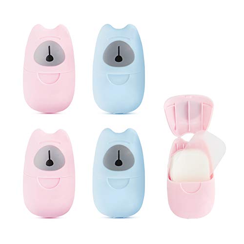 ORVINNER Portable Travel Soap Paper Sheets (200 Sheets) Disposable Hand Wash Paper Soap Dissolvable Soap Paper for Travel, Camping, Daily home use (4 Boxes, 50pcs / box)