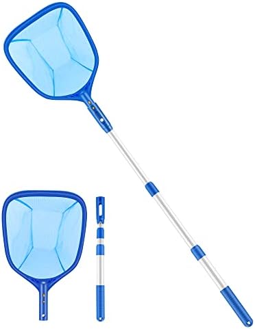 Mowend Pool Net, Pool Skimmer Net with 17.28-34.8" Telescopic Pole, 3 Section Pole, Pool Net for Cleaning, Including EZ-Clip, Pool Skimmer for Hot Tub, Spas, Pond and Inflatable Hot Tub