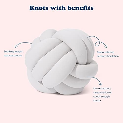Image of Bearaby Hand-Crafted Knot Pillow Ball - Relieve Stress with Oeko-TEX Certified Organic and Gently Weighted Material - Handcrafted Throw Pillows from Natural Latex Foam (Moonstone Grey, Large)