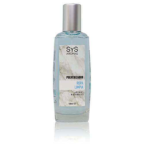 SYS Aromas Ambientador Pulverizador Ropa Limpia - Aroma Natural - Fragancia Duradera, Elimina Olores, Hogar, Oficina, Baño, Coche - 100 ml