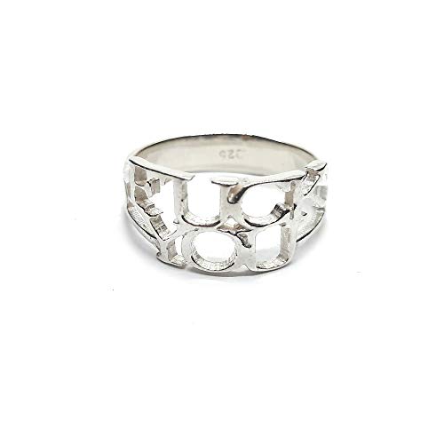 Bague en argent 925 massif Fuck You anneau d'indépendance et de liberté