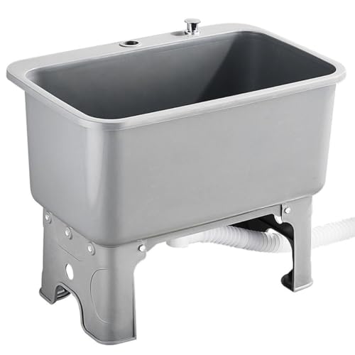 Évier utilitaire pour balai autoportant station de lavage buanderie gris 23,5"