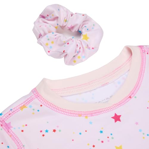 TAHARI Girls' Long Sleeve Top and Pants Pajama Set with Accessory3