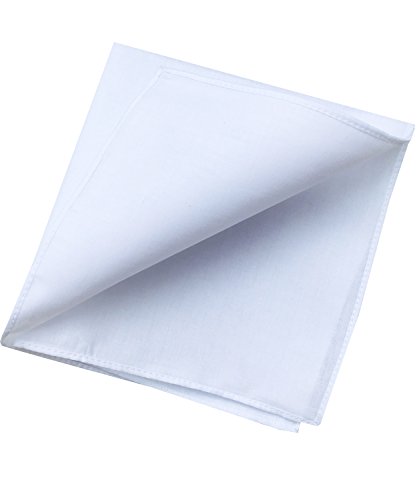 Plain White Cotton Handkerchiefs Women Solid Wedding Hankies -Square 28cm