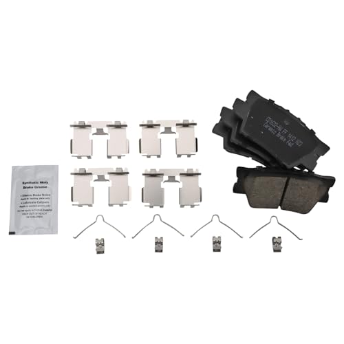 Image of TRQ Performance Rear Brake Pad and Rotor Set Ceramic Coated Drilled Slotted Compatible with 2007-2012 Lexus ES350 2008-2012 Toyota Avalon 2007-2011 Camry