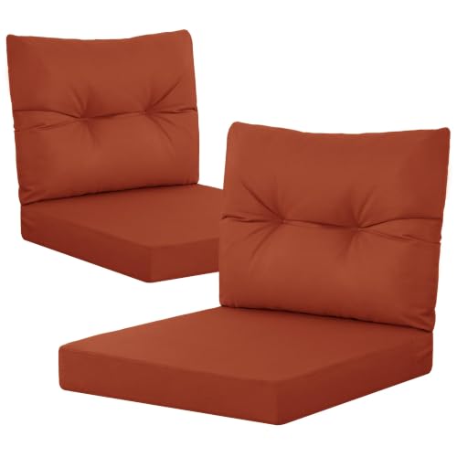 YEFU 24x24 Outdoor Cushions, Outdoor Seat Cushions Set of 2, Burnt Orange