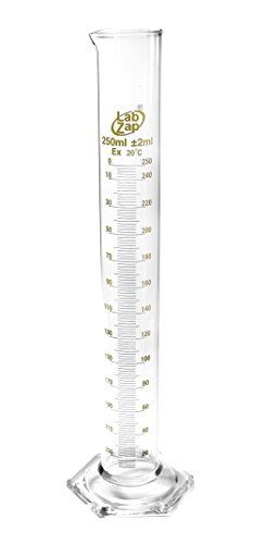 SEOH Graduated Cylinder Borosilicate Glass Hex Base - Capacity (ml) 250
