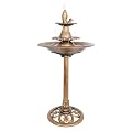 Alpine Corporation 40" Tiered Pedestal Fish Fountain Birdbath, Cascading Outdoor Water Feature for Garden, and Backyard Décor, Gold