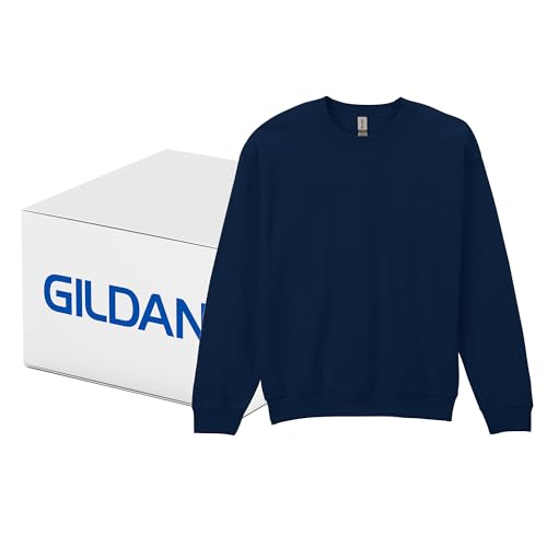 Image of Gildan Adult Fleece Crewneck Sweatshirt, Style G18000, Multipack, Navy (36-pack), Small