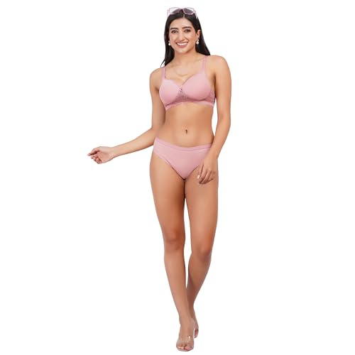 Image of Lace Padded Everyday Padded Bra for Women - Made of Pure Cotton Full Coverage Over Size Non Wired Pushup Soft Cup for T-Shirt Saree Dress Sports Garment for Daily Use Everyday