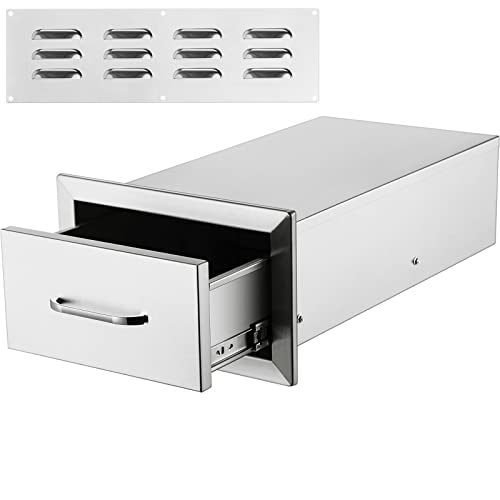 Mophorn 14X8.5 Inch Outdoor Kitchen Drawers Stainless Steel, Flush Mount Double Drawers,14W X 8.5H X 23D Inch, With Stainless Steel Handle, Bbq Drawers For Outdoor Kitchens Or Bbq Island #TOP7