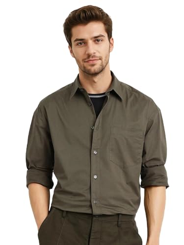 Image of Rare Rabbit Boxy fit Plain Shirt