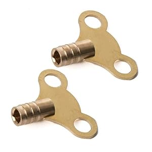 Merriway BH02832 (2 Pcs) Easigrip Clock Type Radiator Key Solid Brass – Pack of 2 Pieces