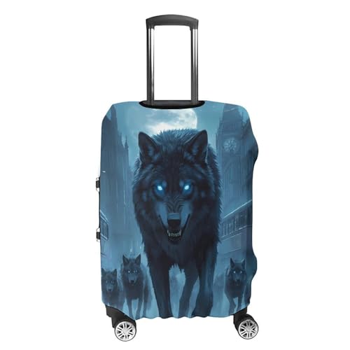 Wolves London Street Travel Luggage Cover for Suitcase 19-32 Inches Elastic Washable Baggage Protector4