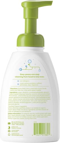 Babyganics Baby Shampoo + Body Wash Pump Bottle, Fragrance Free, 16oz