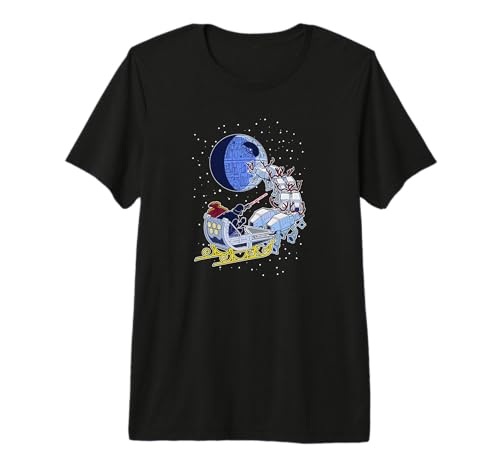 T-shirt Star Wars Noël avec Dark Vador sur son traîneau galactique en coton premium