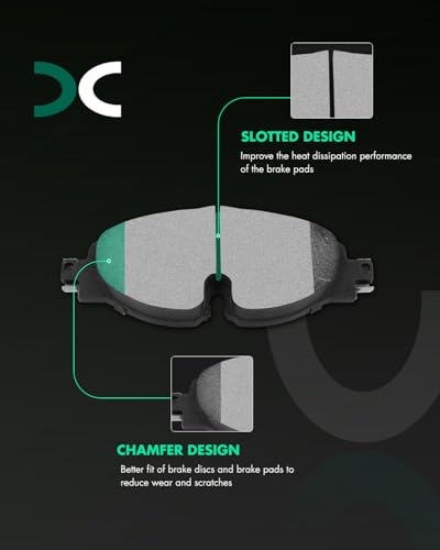 Image of SCITOO D1760 Ceramic Brake Pads Sets Front w /Hardware Replacement For Audi For A3 /For A3 Quattro /For TT Quattro, For Volkswagen For Golf /For Golf Alltrack /For Golf SportWagen /For GTI /For Jetta