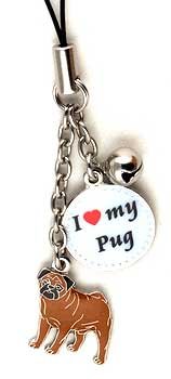 Pug Dog Cell Phone Charm