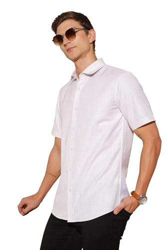 Image of FYLTR Men's Regular Fit Shirt - Half Sleeve | Contrast Placket | Regular Collar | Formal Shirts for Men