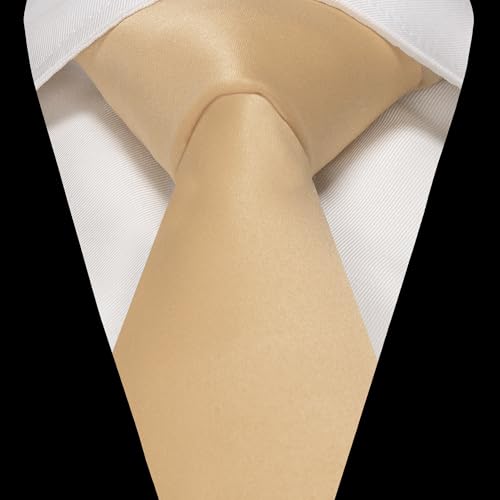Image of RBOCOTT Solid Color Tie and Pocket Square Hankerchief with Lapel Pin Set for Men
