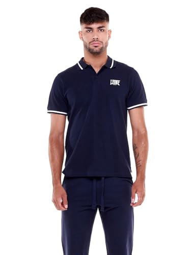 Polo homme LEONE 1947 avec petit logo élégant en coton stretch