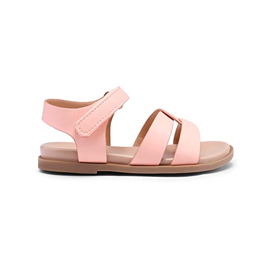 Image of DREAM PAIRS Girls Sandals Open Toe Princess Flat Sandals Strappy Summer Shoes Toddler /Little Kid